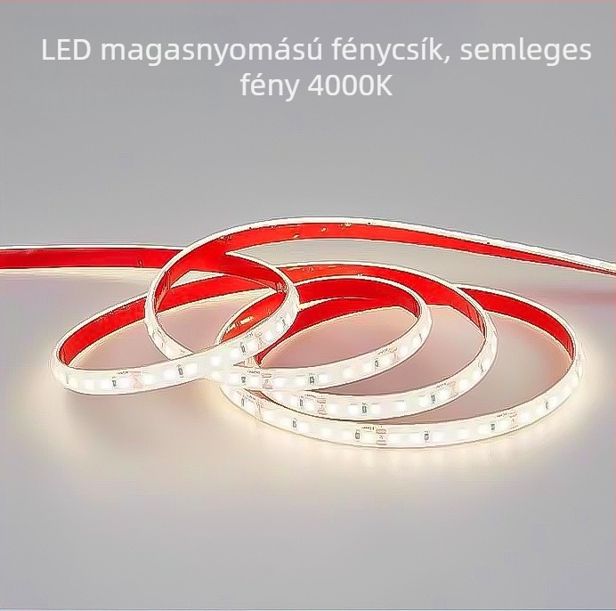 LED szalag 220V, 2835 chip, 120 LED, 180° fénysugár, vízálló