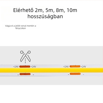 COB LED szalag, 120 LED, 24V bemenet, 5W, 100° fénysugár-szög