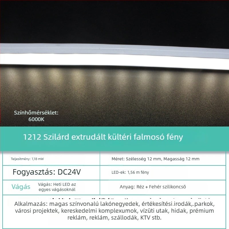 Kültéri vízálló falmosó LED-szalag, 18W, 2835 LED-ek, 56/m, 30° fénycsóva