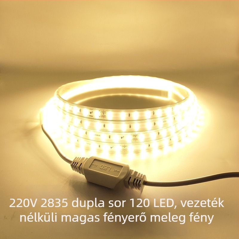 2835 LED szalag, 220V, kétsoros, 120 LED, Sanan LED chipek
