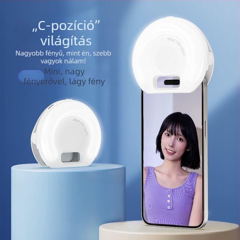 D7 mini töltőfény élő közvetítéshez — kézben tartható, modell D7, ≤10W