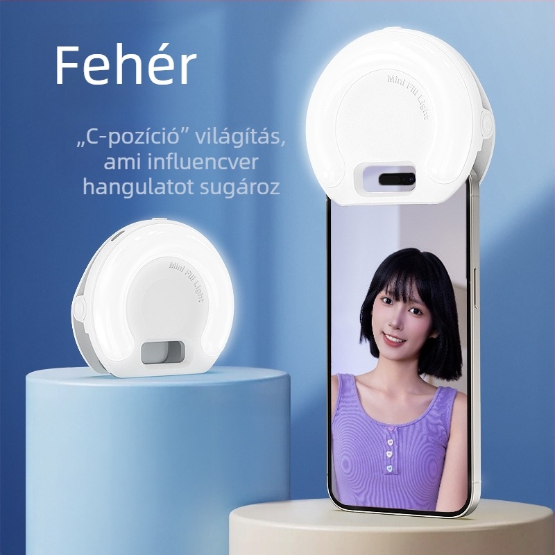 D7 mini töltőfény élő közvetítéshez — kézben tartható, modell D7, ≤10W