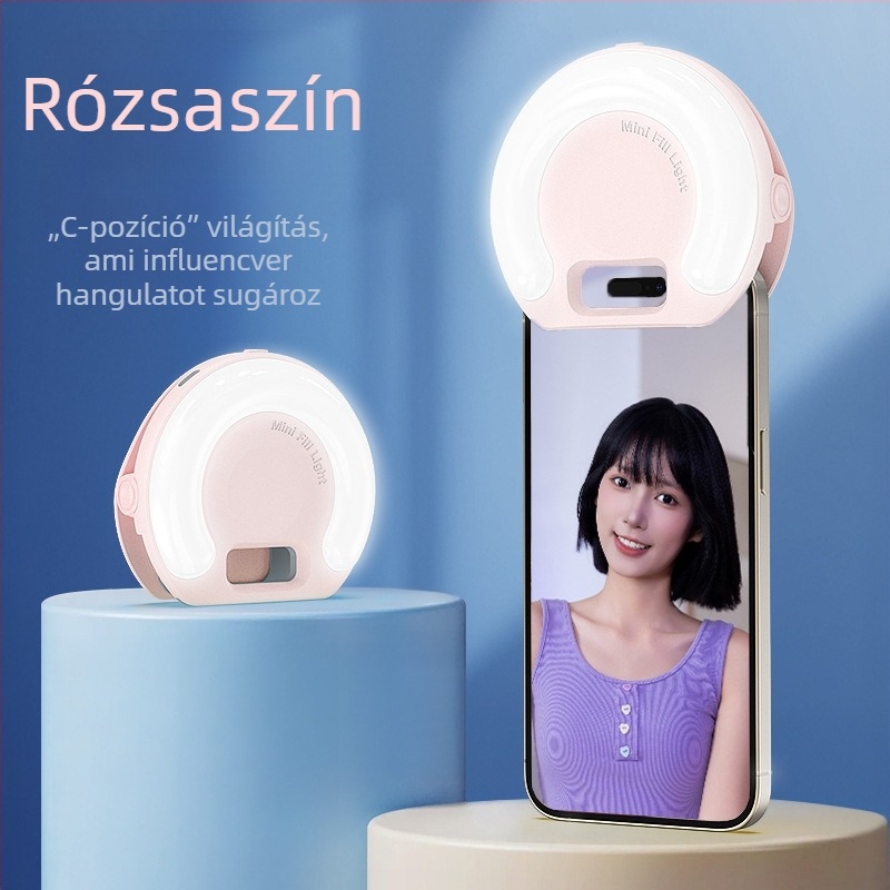 D7 mini töltőfény élő közvetítéshez — kézben tartható, modell D7, ≤10W