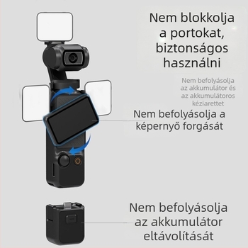 LED töltőfény a DJI Pocket 3-hoz (M01) – kézi vlog világítás, állítható 2500K-9900K, teljesítmény 10W alatt, 5V