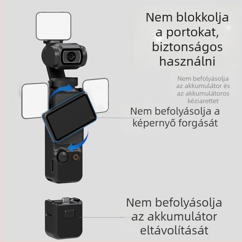LED töltőfény a DJI Pocket 3-hoz (M01) – kézi vlog világítás, állítható 2500K-9900K, teljesítmény 10W alatt, 5V