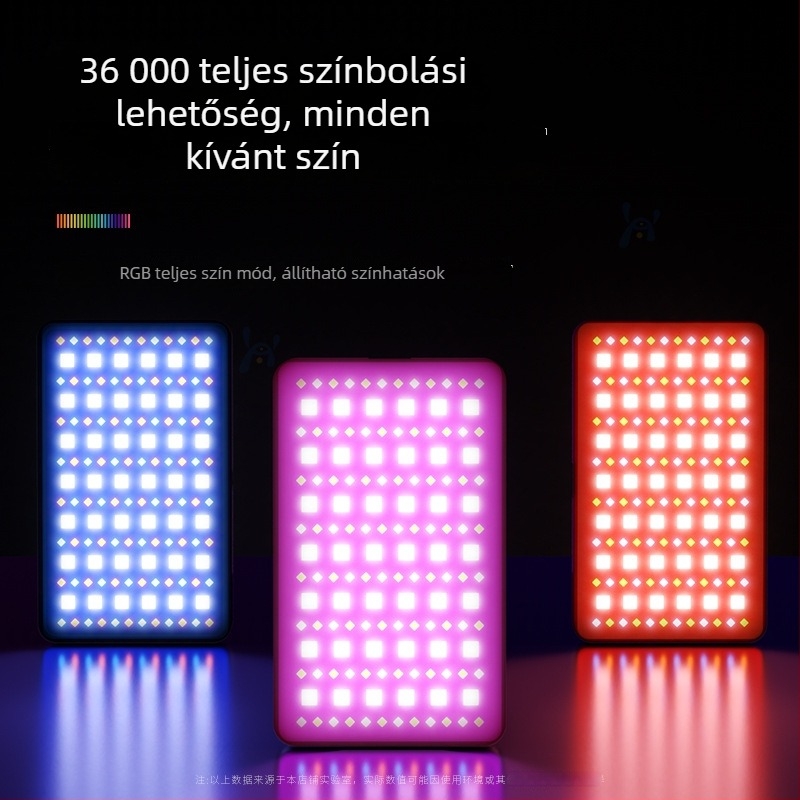 LED világítás fotózáshoz és élő közvetítéshez, hordozható kézben tartható panel lámpa, teljesítmény 10-50W, 3.7V