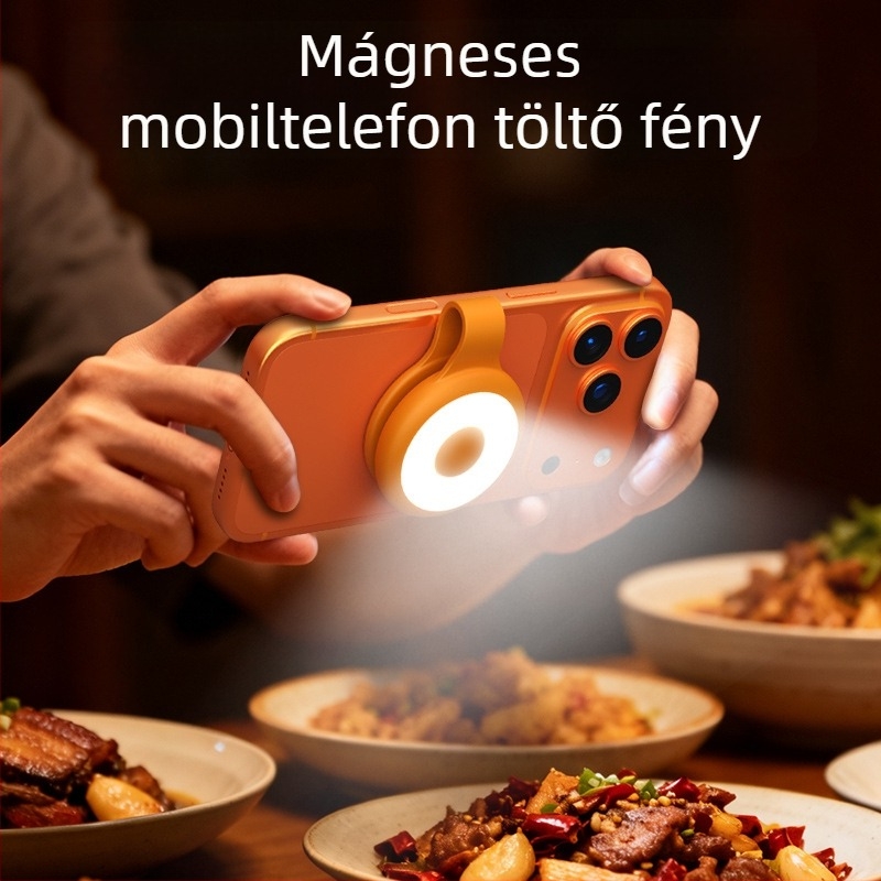 Mágneses LED világítás okostelefonhoz, modell L03, kézi használatra tervezett clip-on, 10W alatt, három színhőmérséklet