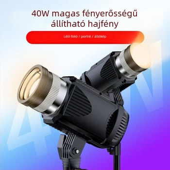 Digitális fotózáshoz használt fények, 40W-os stúdiófény, állítható fényerővel és 3000K-6000K színhőmérséklettel