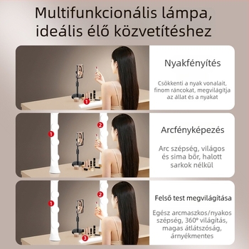 LED feltöltő lámpa élő közvetítéshez, állítható fényerővel, 10–50W, 220V, függőleges használat