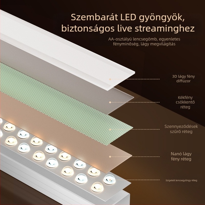 LED feltöltő lámpa élő közvetítéshez, állítható fényerővel, 10–50W, 220V, függőleges használat