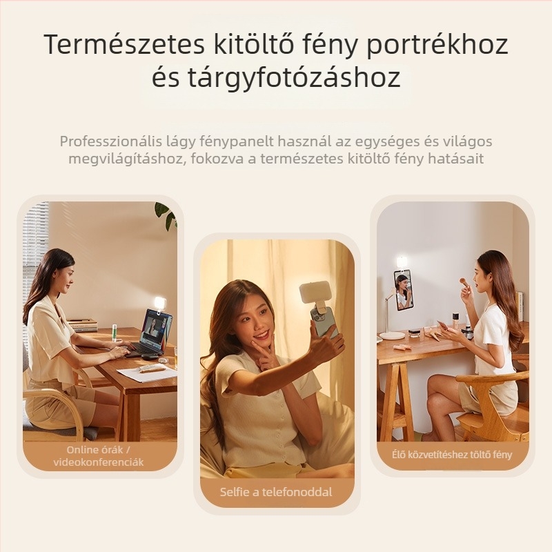 LED töltőfény F6, kézben tartható, 4W, 5V, három színhőmérséklet