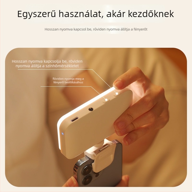 LED töltőfény F6, kézben tartható, 4W, 5V, három színhőmérséklet