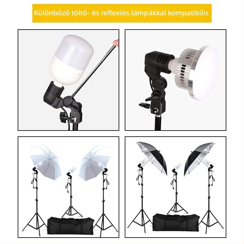 E27-es foglalatú hordozható fotózás fény – LED töltőfény élő közvetítéshez és videózásra (90-240V)