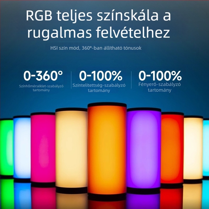 Mini Mágneses RGB Kitöltő Fény WB-R4, Hordozható Kezben tartható Asztali Világítás Élő Közvetítéshez és Fotózáshoz, 3.7V, <10W