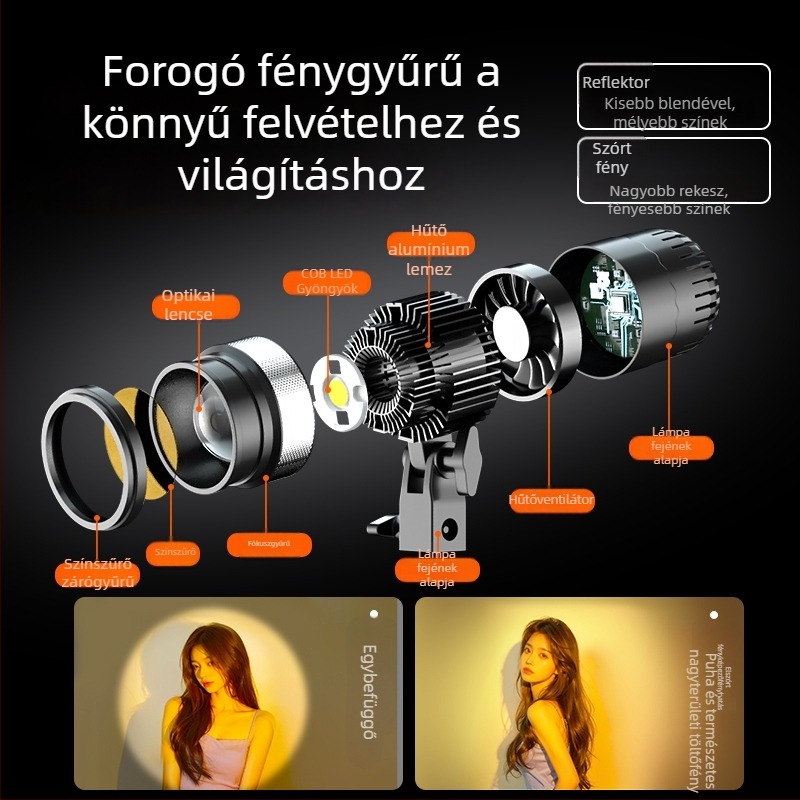 Digitális fotóvilágítás Sinoni Hair lamp, 5500K, állítható fényerő