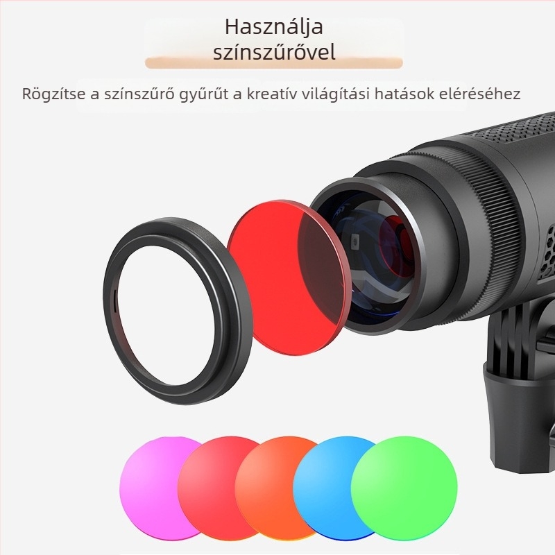 Hordozható fotózási fény COB-forrással, hátsó világításhoz, 50W, 3000–6000K, 10 m hatótáv