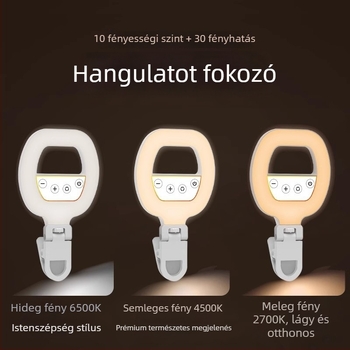 Hordozható fotózási fény – kompakté kézi asztali világítás élő közvetítéshez és fényképezéshez (5V, <10W, 2700–7500K, állítható fényerő, állítható színhőmérséklet)