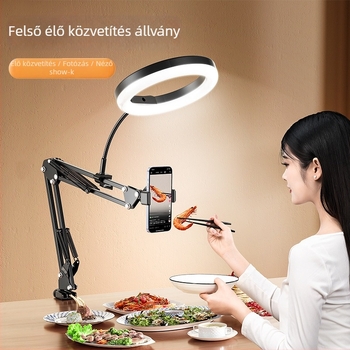 Telefonállvány függőleges felvételhez világítással — asztali rögzítés, 10-50W, 110V, modell F10, többfokozatú állítás
