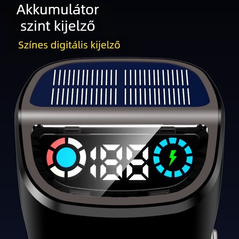 Három LED-es zseblámpa, napenergia, digitális kijelző, 10W, 400mAh