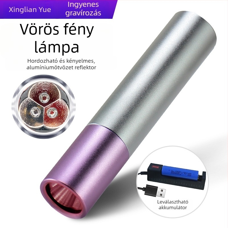 Kézben tartható LED zseblámpa IR 630/660/850 nm, 3x1,5W LED, 1800mAh akkumulátor, töltővel, túltöltés elleni védelem