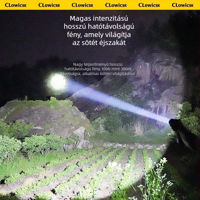 LED zseblámpa: erős LED, újratölthető, hordozható kempingezéshez, 18650 3200mAh, Type-C közvetlen töltés, 30W, hatótáv >500 m