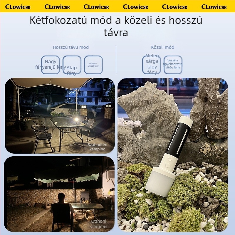 LED zseblámpa: erős LED, újratölthető, hordozható kempingezéshez, 18650 3200mAh, Type-C közvetlen töltés, 30W, hatótáv >500 m
