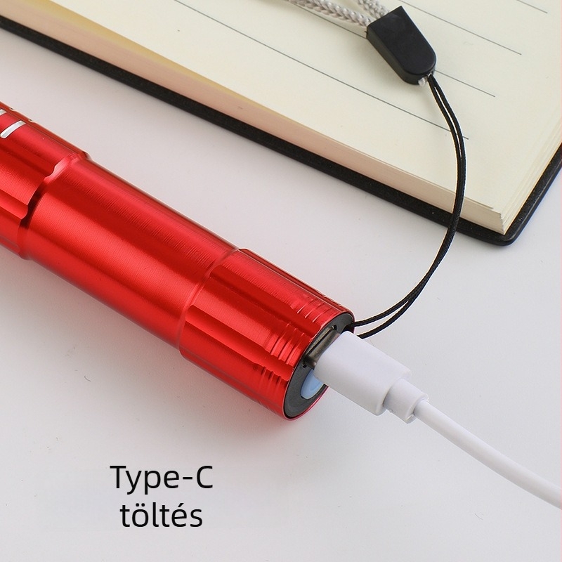 Mini kézi zseblámpa, alumínium ötvözet test, LED 5W, IPX4, 100 m fénycsóva
