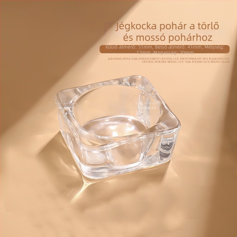 Manikűr eszközök: Ecsetmosó pohár, 1 db, Yiwu eredet, hazai márka