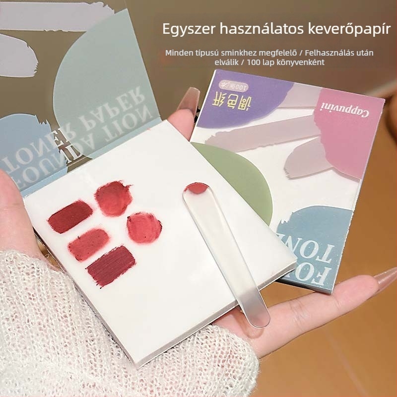 Capavine Egyszer használatos átlátszó sminkteszt kártyák körmök, rúzs és alapozó számára – 100 lap