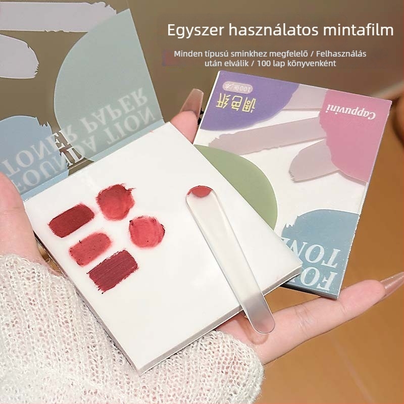 Capavine Egyszer használatos átlátszó sminkteszt kártyák körmök, rúzs és alapozó számára – 100 lap