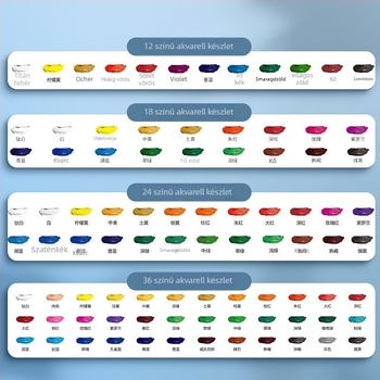 Deli gouache és akvarell festékek készlet, 12/18/24 csomag