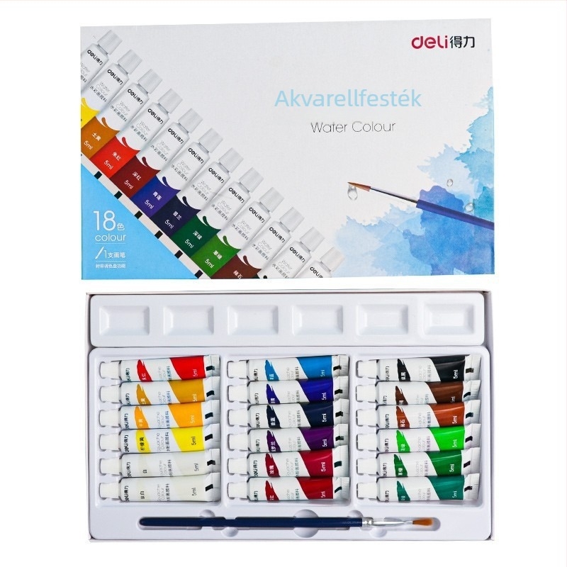 Deli gouache és akvarell festékek készlet, 12/18/24 csomag