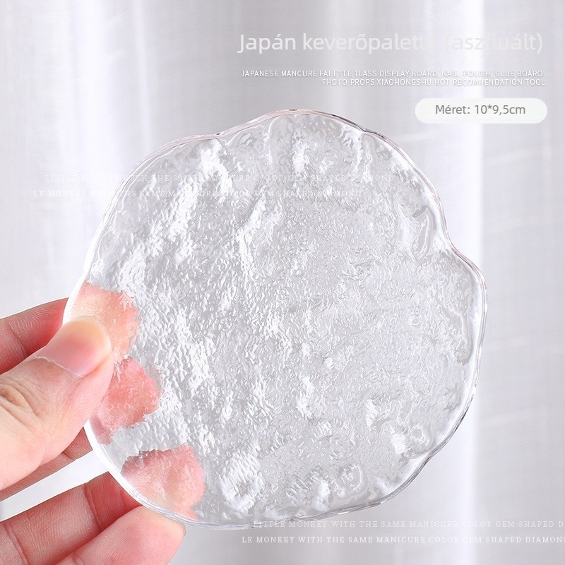 Manikűr művészeti paletta üvegkristályokkal és tolltartóval – matt textúrájú gyöngyház megjelenítő lemez, 30 g