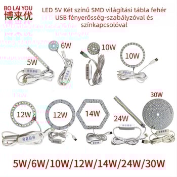 LED USB asztali lámpa állítható fényerővel, 5V USB tápegység, gombkapcsoló, alumínium árnyékoló, fém tartó