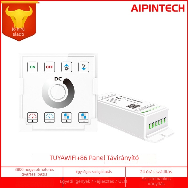 LED dimmer vezérlő TY-13-1CH 2.4G+WiFi távirányítóval, 5-24V bemenet, 10-100% fényerő-szabályozás, 1 csatorna