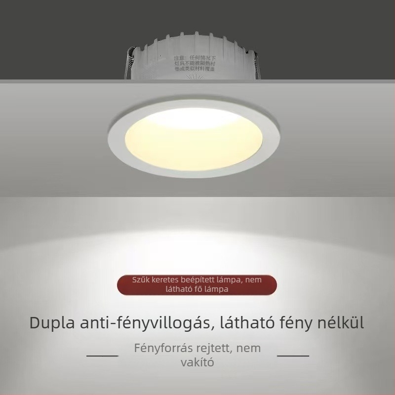 LED downlight rejtett szereléssel (220V, CRI 80–89, színhőmérséklet: meleg/semleges/fehér/változó)