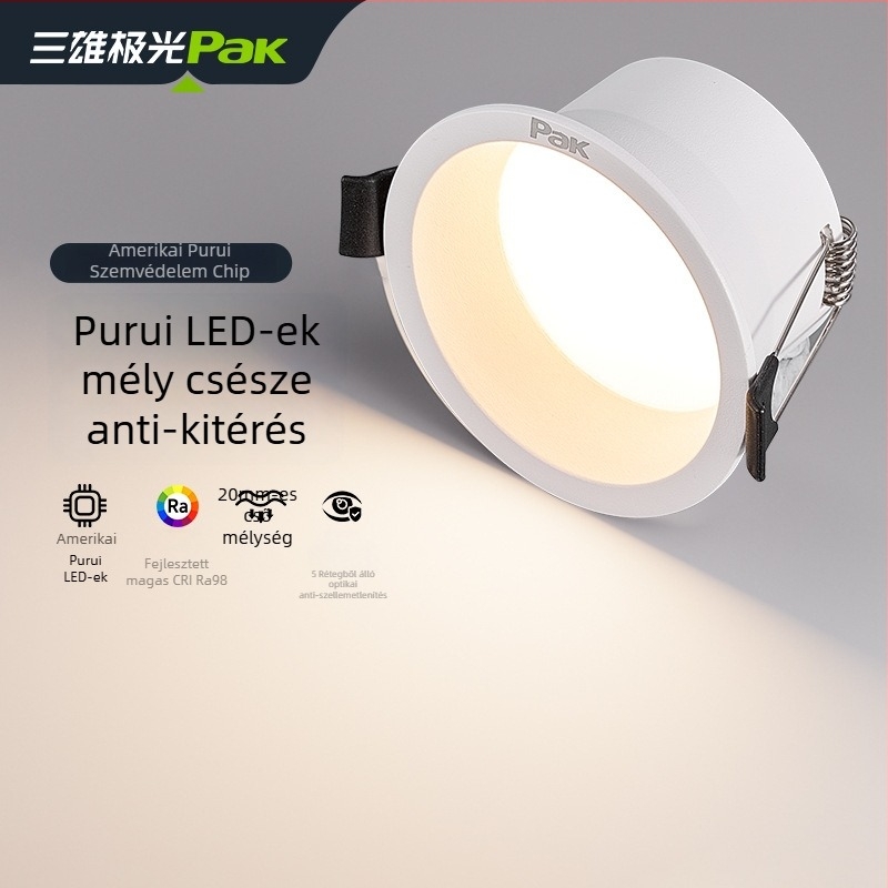 LED-es downlight, rejtett beépítés, 75 mm nyílás, 220V, CRI ≥ 90