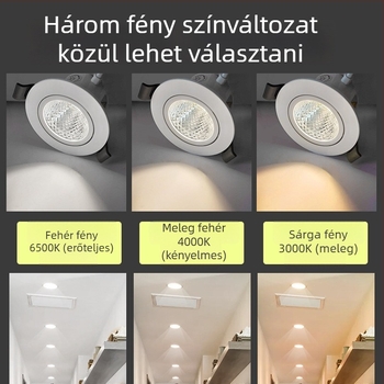 LED beépített mennyezeti spot, antirefleks dizájn, 220V, falhoz kapcsoló, PVC ház, CRI 70–79