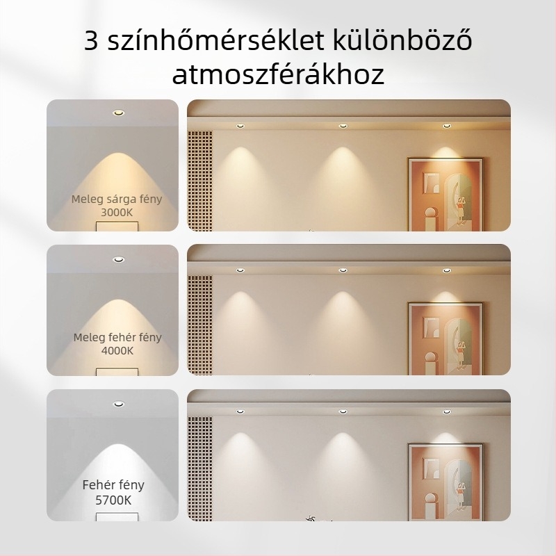 Beépített COB LED spotlámpa, alumínium mennyezetvilágítás, állítható fénycsóva, CRI 80–89, 220V, Trio Aurora