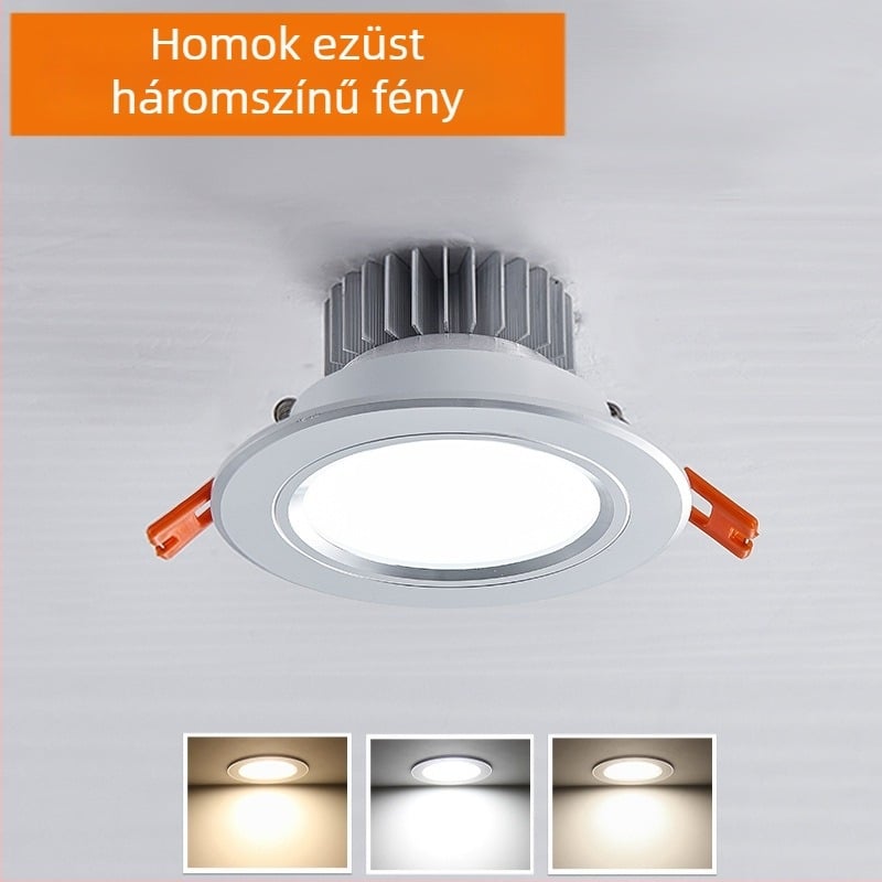 LED mennyezeti downlight rejtett szereléshez, kivágás 65-90 mm, 85-265V, 3000/4000/6000K, CRI 80-89, élettartam 30 000 óra