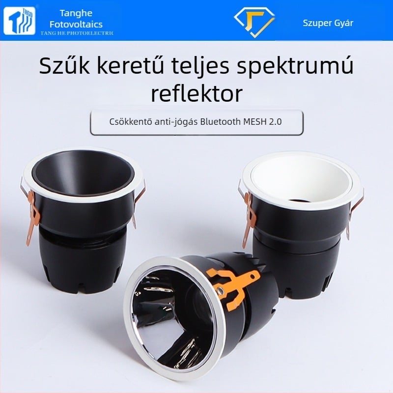 LED csővilágító spotlámpa intelligens Bluetooth MESH2.0-ával, szemvédelem, beépített COB, 220V, CRI ≥95, fokozatmentes fényerő-szabályzás és színbeállítás, alumínium ház