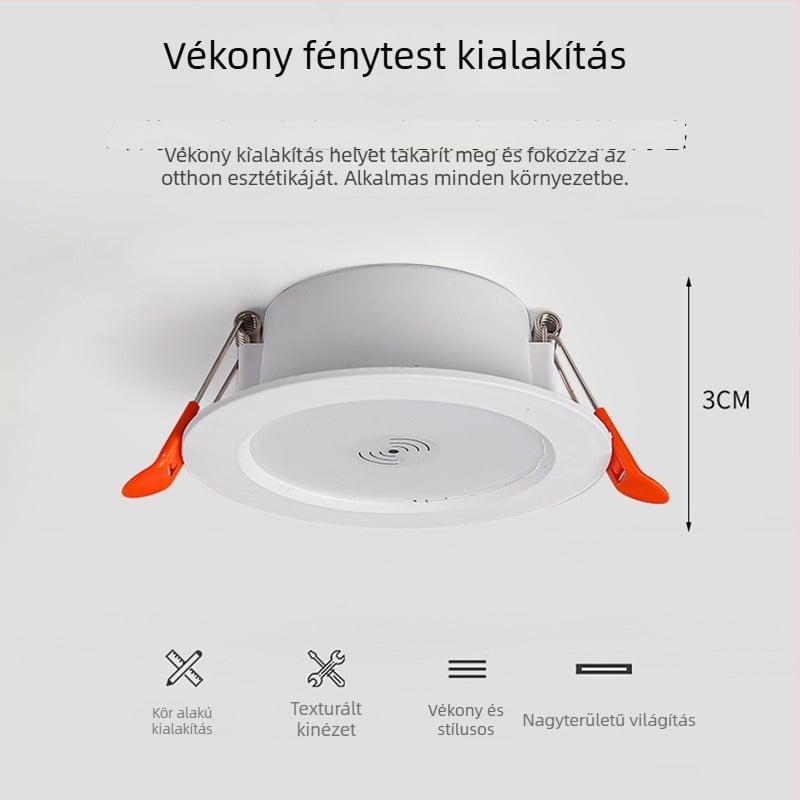 LED lefelé világító lámpa intelligens radar mozgásérzékelővel és fényvezérléssel - LED fényforrás, feszültség ≤36V, CRI 80–89, rejtett szerelés