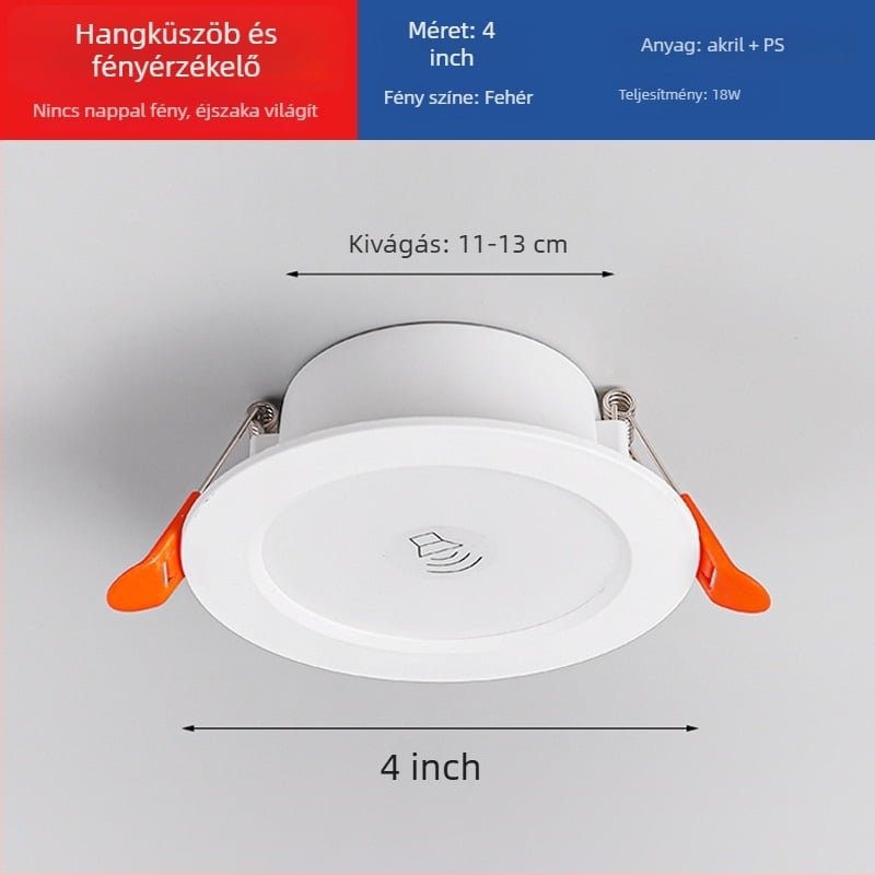 LED lefelé világító lámpa intelligens radar mozgásérzékelővel és fényvezérléssel - LED fényforrás, feszültség ≤36V, CRI 80–89, rejtett szerelés