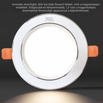 LED mennyezetfény – ultra vékony alumínium ház, beépített szerelés, 6500K nappali fény, 220V, CRI 70–79