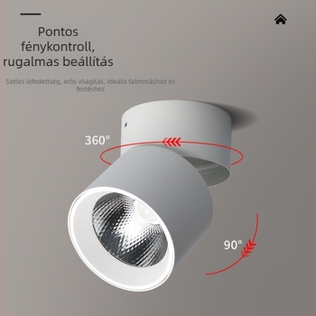 Felszínre szerelt LED spot lámpa összecsukható, forgatható fejjel, 220V, alumínium ház