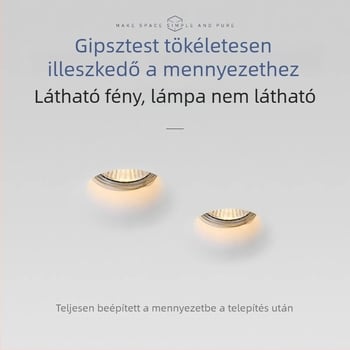 GU10 LED gipszre épített mennyezeti downlight, 6-10W, 220V, háromszínű dimmerrel, CRI ≥90, rejtett telepítés