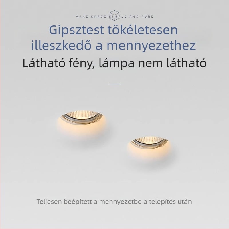 GU10 LED gipszre épített mennyezeti downlight, 6-10W, 220V, háromszínű dimmerrel, CRI ≥90, rejtett telepítés