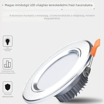Nappalira tervezett LED mennyezeti downlight, fekete, felületre szerelhető, 110–240V, 100–300W, több színű fény állítható, PC ház