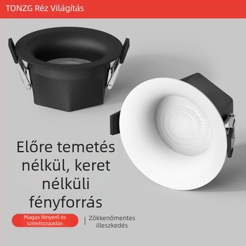 LED mennyezeti downlight, keret nélküli, beépített, 220V, CRI ≥90, élettartam 20000h, ház vas-művészeti kivitelezésben
