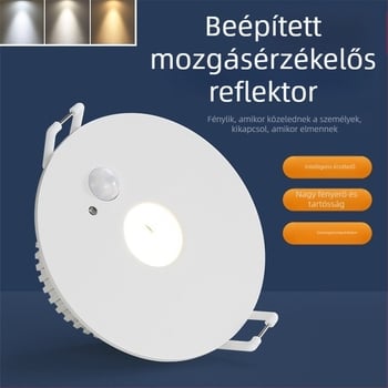 Beépített LED mennyezetlámpa infravörös mozgásérzékelővel, 85–265 V, 630–810 lm, 3000K/4000K/6000K